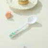 Cuchara de Fibra de Bambú, Cuchara Redonda para Niños, Cuchara de Comida para Bebés con Dibujos Animados de Grado Alimenticio, Cuchara para Comer Anticaídas, Cuchara de Entrenamiento, Cuchara para Sopa