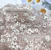 Malha Florada com Lantejoulas de Flor de Ameixa Malha Americana Tecido Malha Florada Saia Tutu Infantil Saia de Apresentação Malha Bordada