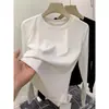 Camiseta de manga larga de algodón puro para mujer, nuevo estilo otoño 2026, adecuada tanto para usar sola como debajo de otras prendas, top básico de canalé ajustado con cuello redondo