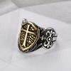 Joyas de Personalidad Transfronterizas Deseo Cruz de los Caballeros Templarios Retro Acero Inoxidable Escudo Acero de Titanio Anillo para Hombre