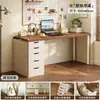 Combinación de escritorio y estantería para apartamentos pequeños, escritorio de computadora para dormitorio 2026 con cajones, tocador, escritorio de escritura, escritorio para estudio en casa