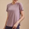 Zhiyou Transfronterizo Primavera/Verano Fitness Secado Rápido Deportivo Running Yoga Holgada Casual Manga Corta Camiseta para Mujer Ajustada T845