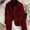 Chaqueta Corta Negra Estilo Chanel para Mujer Otoño e Invierno 2025 de Alta Gama Moderna Forro de Algodón Grueso Top Casual para Mujer