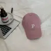 P Carta All-match Cap Feminino Grande Cabeça Rosto Pequeno Boné de Beisebol Estilo Coreano Chapéu da Moda Primavera e Verão Chapéu de Sol para Homens