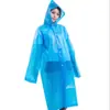 Capa de Chuva Adulto Não Descartável EVA Transparente Capa de Chuva Protetora para Caminhada Poncho de Botão Capa de Chuva Leve para Exterior