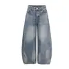 Calça Jeans Reto Perna Reta Perna Afunilada Perna Larga Solta Com Rebites Estilo Retrô Americano Urso Mágico Calça de Chão Personalizada