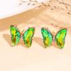 Aretes de Mariposa para Mujer con Degradado Caliente Transfronterizo, Aretes de Moda de Alta Gama y Lujo Ligero