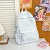 Mochila de Estudante do Ensino Fundamental com Bolinhas Branco Leitoso Rosa Claro e Laço para Meninas, Adequada para a Aula e o Trajeto, Mochila Versátil de Duas Alças