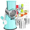 Nirva Molino de Carne Manual de Manivela Multifuncional para Cocina Casera Rallador de Verduras Rebanador Tambor Cortador de Verduras