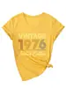 Camiseta Feminina Vintage 1976 Edição Limitada Amazon Wish Site Independente Moda Estilosa Gola V Manga Curta