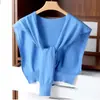 Chal de hombro de lana a rayas pequeñas con aire acondicionado para primavera y otoño