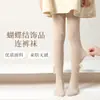 Meia-calça de Malha Infantil Primavera e Verão Meninas Versátil Alta Elasticidade Laço Estilo Princesa Lolita Meia de Baixo Anti-Mosquito