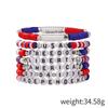 Pulseras Transfronterizas, Juegos de Pulseras del Día de la Independencia Americana, Joyería de Arcilla Suave con Cuentas a la Moda Temática de la Copa del Mundo de EE. UU. al por Mayor