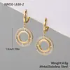 Pendientes de Acero Inoxidable con Forma de Corazón Hueco y Circonita Redonda, Estilo Francés de Lujo Ligero, Pendientes Cruzados para Mujer, Joyería al por Mayor con Sentido de Diseño de Nicho