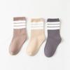 Meias Infantis 100% Algodão, Novas Meias de Cano Médio para Outono e Inverno, Meias Listradas Coloridas tipo Doce para Meninos e Meninas, Meias 100% Algodão para Bebês e Crianças Pequenas