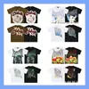 Camiseta de Estrás Emoción Mixta Calle Alta Americana Estampado de Bebé Ángel Holgada Algodón Puro Marca de Moda Manga Corta Verano
