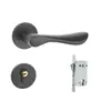 Fechadura de porta de quarto fechadura de porta de dormitório interna Fechadura dividida doméstica universal sucção magnética silenciosa fechadura com maçaneta de porta de madeira preta