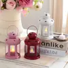 Luz de encontro em poesia castiçal de ferro spray cor retro vento lâmpada lanterna ornamentos castiçal portátil atacado