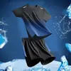 Camiseta Deportiva para Hombre Verano Seda de Hielo Manga Corta Secado Rápido Ropa Traje de Running Baloncesto Bádminton Ropa Deportiva Traje para Hombre