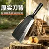 Hacha forjada para cortar leña, herramienta rural tradicional de la vieja escuela para despejar caminos y obstáculos, de mango largo, alta dureza, afilada y adecuada para uso en exteriores y fines agrícolas