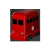 Papelera Retro con Forma de Autobús para Uso Doméstico, Ranura Estrecha, Gran Capacidad, Cubo Sanitario con Tapa de Apertura Automática y Ruedas, Contenedor de Almacenamiento Creativo para Niños