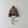 Chapéu Yipan Kidsren Outono e Inverno Novo Pom Pom Meninos e Meninas Quente Gorro de Tricô Chapéu com Proteção para Orelhas de Bebê Chapéu de Lã