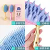 Juwemei Cepillo para Champú de Mango Largo con Dientes Dobles Peine para Champú Peine Masajeador del Cuero Cabelludo Antiestático Cepillo de Limpieza para Baño del Hogar