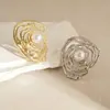 Anillo Abierto Redondo Hueco Irregular Transfronterizo Europeo y Americano Anillo para Dedo Índice de Lujo Ligero Gama Alta Diseño de Joyería de Nicho