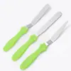 Espátula para crema de tres piezas al por mayor, cuchillo desmoldante para pasteles, juego de cuchillos alisadores de acero inoxidable, raspador para hornear