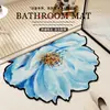 Alfombra de Piso Floral para Baño, Alfombra Absorbente de Agua y Antideslizante de Lodo Diatomeas para Entrada de Baño, Inodoro, Cabina de Ducha, Modelo Nuevo 2026