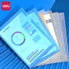 Deli 5501 Bolsa para Documentos Bolsa de Papel para Exámenes Bolsa con Botón A4 Bolsa Transparente para Información Bolsa de Papel para Exámenes Cubierta para Documentos