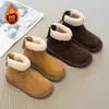 Botas de Nieve para Niñas 2026 Invierno Algodón Añadido Engrosadas Felpa Plegables Suela Suave Antideslizantes Cálidas Cierre Trasero Estilo Coreano Versátiles