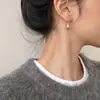 Brincos Pendentes para Mulheres com Design de Gota d'Água e Agulha de Prata, Design Minimalista, Brincos Atmosféricos de Alta Qualidade, Brincos Simples para o Dia a Dia, Cobre Novo