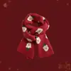 Bufanda de Punto con Árbol de Navidad Rojo, Estilo Coreano, Atmosférica, Cálida para Invierno, Versátil, Calentador de Cuello Regalo de Navidad para Pareja Estudiante
