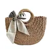 Bolso de Mano Tejido de Paja Estilo Francés, Bolso Tote Tejido Estilo Ins, Bolso Versátil de Playa para Verano, Bolso de Vacaciones en la Costa Estilo Mori
