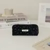 Estuche floral estilo retro, organizador de papelería de gran capacidad para estudiantes de secundaria y preparatoria, bolsa de cosméticos portátil, bolsa de lona
