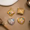 Design Retrô Europeu e Americano Pingente de Coração Colorido Aço Inoxidável Estilo Nicho Moda DIY Pingente Acessórios de Joias