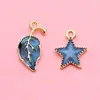 Série Azul Misturada Acessórios de Liga de Zinco Esmaltada DIY para Brincos, Chaveiros, Colares, Pingentes de Orelha e Charms DIY