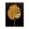 Pintura abstracta negro dorado hoja de ginkgo pintura sobre lienzo póster artístico imagen sala de estar decoración del hogar núcleo de pintura