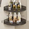Estante de almacenamiento para baño, estante triangular de pared sin taladro para almacenamiento en la pared del inodoro, lavabo y lavamanos