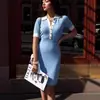 Saia Bodycon Estilo Novo Cruzada Russa Roupas Femininas Estilo Europeu e Americano Vestido de Tricô de Alta Qualidade Bodycon para Mulheres