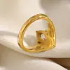 Moda Ins Europea y Americana Nicho Elegante Simple Joyería de Mano Acero Inoxidable Chapado en Oro de 18K Anillo de Corona con Circonita para Mujer de Gama Alta