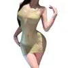 A lingerie sexy original de Yimengyao apresenta um design de rede com recortes, gola halter e alças, oferecendo um visual transparente puro e sedutor, e é projetada para fácil remoção e rasgabilidade.