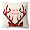 Funda de almohada navideña Transfronteriza Amazon Decoración del hogar Estilo europeo Lino sintético Funda de cojín para sofá Funda de almohada para vacaciones de Navidad