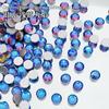 1440 Pedras de Strass Redondas com Fundo Plano para Nail Art, Decorações de Unha Prata Super Brilhantes, Pedras de Strass de Vidro para Nail Art, Decorações de Unha no Atacado