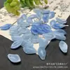 Pétalo de jade azul con patrón de piedra pétalo de loto DIY pasador de estilo antiguo accesorio de flor de pasador de jade