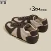 Estilo retro old money versão couro de vaca bloco de cores cadarço marrom sapatos de treino alemães femininos sola macia sapatos Forrest Gump sapatos esportivos casuais