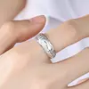 Anel de Prata Pura 999 anel masculino e feminino prata lisa personalidade nicho em relevo joias de prata esterlina atacado