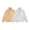 Jaqueta de Lapela com Fivela de Avião Flor de Ameixa Retro Americana para Homens e Mulheres, Outono e Primavera Solta Casual 2026 Cor Sólida Tendência Roupa Exterior para Homens
