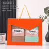 Caixa de Presente com Toalha de Veludo Coral com Renda e Logotipo Personalizado Malha de Trama de Alta Densidade Absorvente de Água Secagem Rápida Toalha de Rosto Espessa para Casal